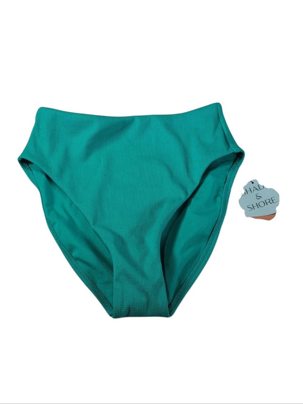 Shade & Shore Green High Waist/Leg Medium Seat Coverage Bikini Bottom Size Small